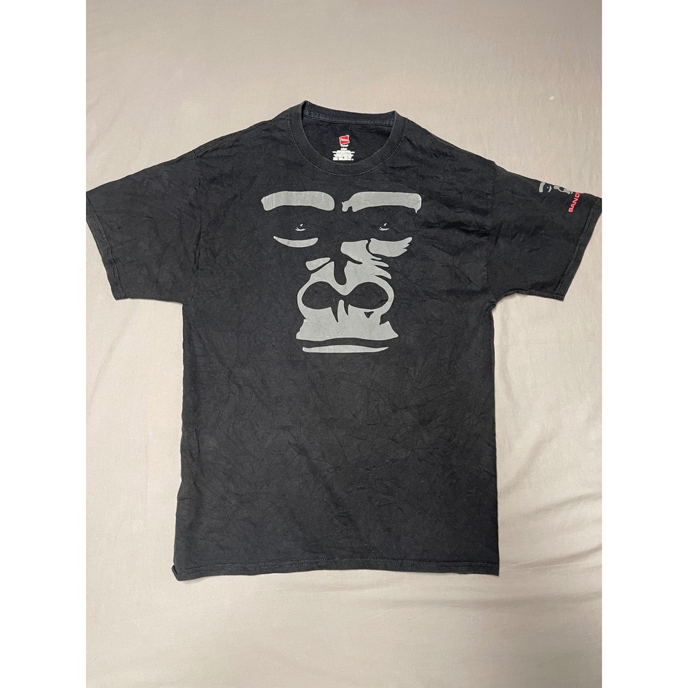 Hanes San Diego Zoo Gorilla Graphic T-Shirt Mens Large Black Silver Cotton Tee
